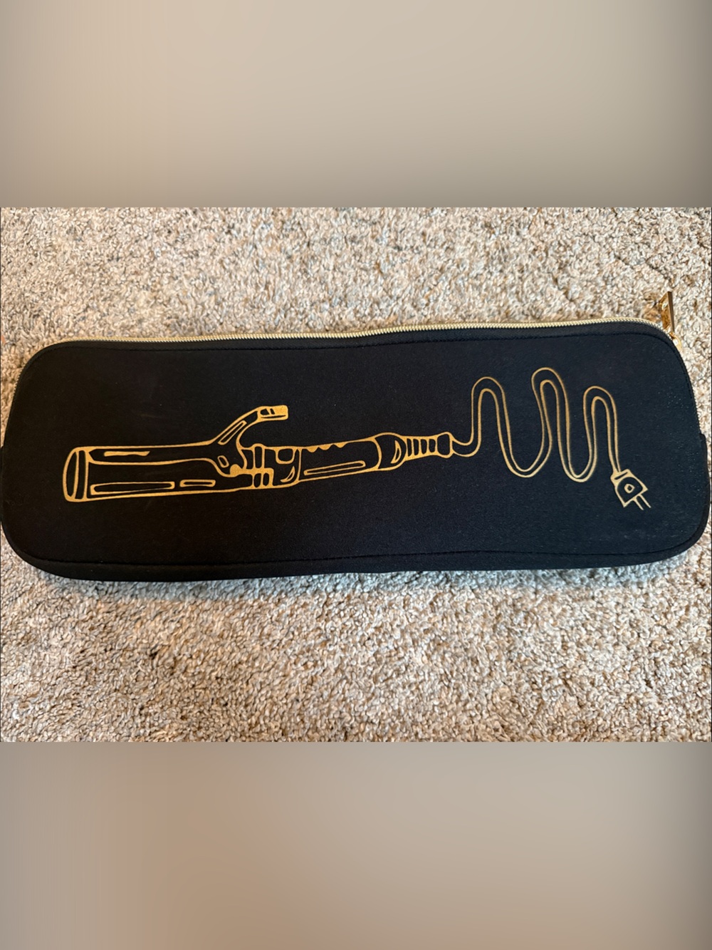 Black and Gold Travel Hair Styling Tool Case
